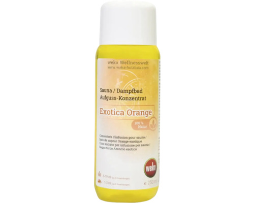 Parfums pour sauna et hammam weka Exotica Orange Concentré de sauna et de bain de vapeur Exotica Orange dans une bouteille de 250ml
