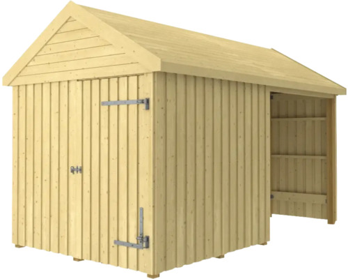 Gerätehaus PLUS Classic Multi Gartenhaus 10 m² 2 Module mit Einzeltür und geschlossener/offener Front