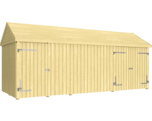Abri de jardin en bois avec deux portes