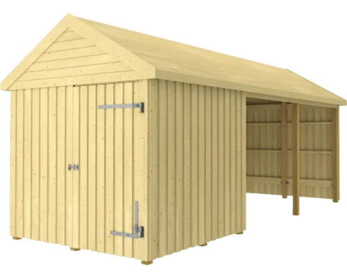 Abri de jardin en bois avec annexe