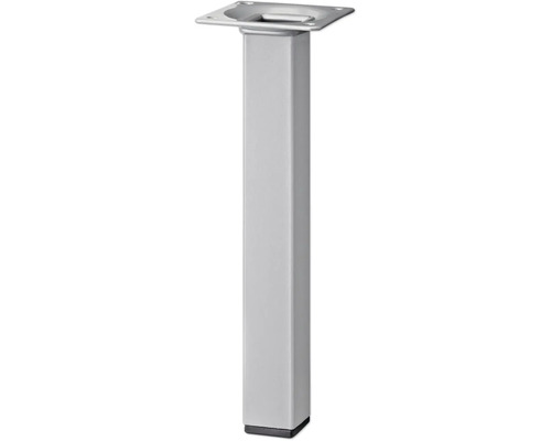 Tarrox Pied de table carré 25 x 25 x 300 mm, argent