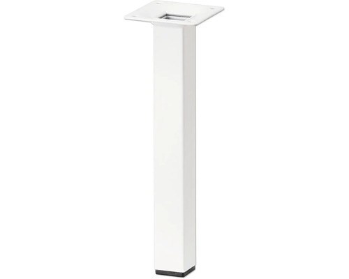 Pied de table Tarrox carré 25 x 25 x 200 mm, blanc