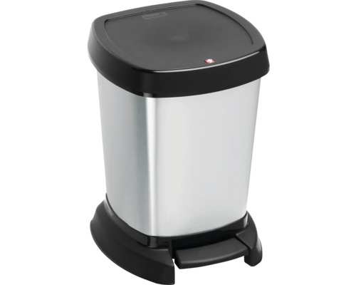 Treteimer aus Edelstahl mit Deckel und Fusspedal
