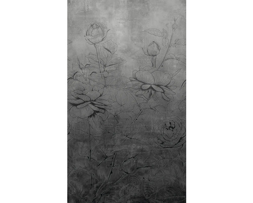 Papier peint panoramique intissé 81602 Jackie floral gris 3 pces 159 x 270 cm