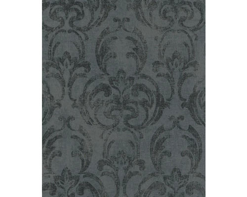 Papier peint intissé 82391 Jackie ornement gris foncé noir