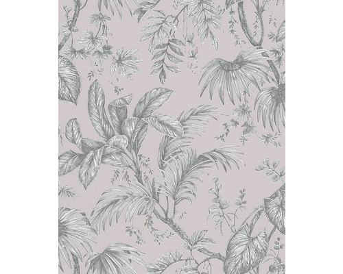 Papier peint intissé 82339 Jackie feuilles de la jungle rose