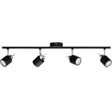 Spot noir avec quatre lampes pour montage au plafond