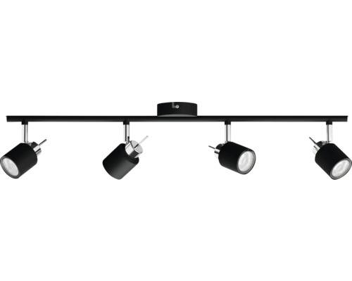 Spot noir avec quatre lampes pour montage au plafond