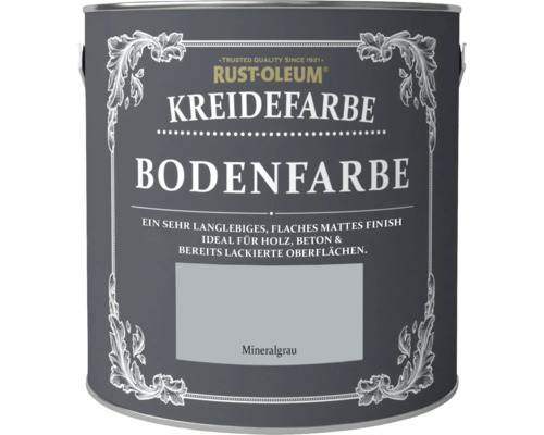 Rust-Oleum® Kreide-Bodenfarbe Mineralgrau 2,5 l Rust-Oleum Kreidefarbe Bodenfarbe, Mineralgrau, in einer Dose.