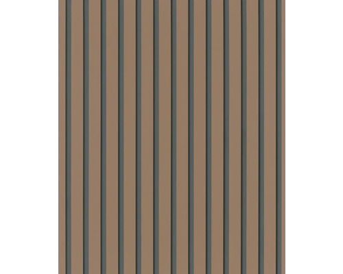 Papier peint intissé 34831 GZSZ rayures marron Planches à rainure et languette avec joints creux