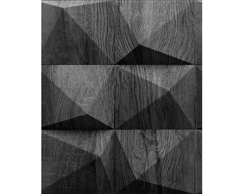 Papier peint intissé 34855 GZSZ aspect bois gris Lambris en bois foncé avec motifs géométriques pour décoration murale