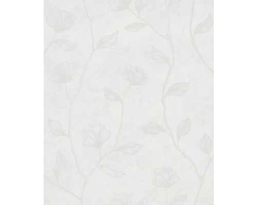 Papier peint intissé 34803 GZSZ feuilles blanc Papier peint avec motif de fleurs et de feuilles
