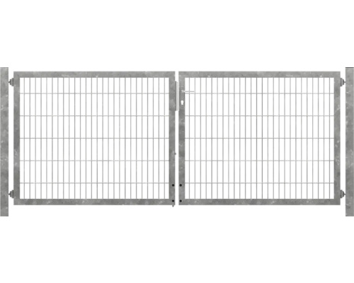 Premium-Doppeltor 400 x 120 cm 8/6/8 Rahmen 60x40 inkl. Pfosten zum Einbetonieren feuerverzinkt Premium-Doppeltor 400 x 120 cm 8/6/8 Rahmen 60x40 inkl. Pfosten zum Einbetonieren feuerverzinkt