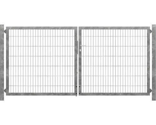 Premium-Doppeltor 400 x 140 cm 8/6/8 Rahmen 60x40 inkl. Pfosten zum Einbetonieren feuerverzinkt Premium-Doppeltor 400 x 140 cm 8/6/8 Rahmen 60x40 inkl. Pfosten zum Einbetonieren feuerverzinkt