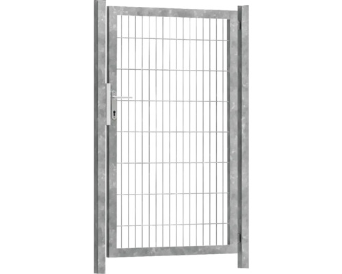 Premium-Einzeltor 100 x 160 cm 8/6/8 Rahmen 60x40 inkl. Pfosten zum Einbetonieren feuerverzinkt Metallzauntür mit Griff und Schloss für Gartenzaun