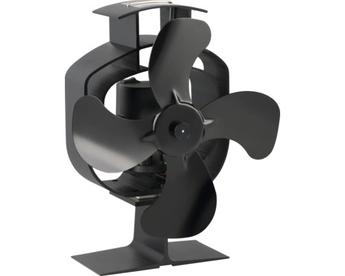 Kaminofenventilator Valo wärmebetrieben drehend 46 Grad schwarz Kaminofenventilator mit vier Flügeln zur Luftzirkulation