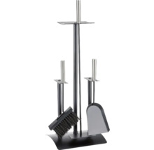 Kamingarnitur mit Kaminbesen, Schaufel, Schürhaken und Ständer