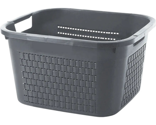 Corbeille à linge Rotho COUNTRY 22 litres anthracite