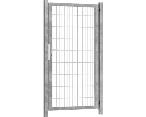 Premium-Einzeltor 100 x 180 cm 8/6/8 Rahmen 60x40 inkl. Pfosten zum Einbetonieren feuerverzinkt Gartentür aus Metall mit Griff und Schloss