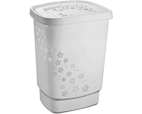 Wäschesammler Rotho FLOWERS 55 Liter BxHxT 34.7x60.5x44.7 cm cool grau