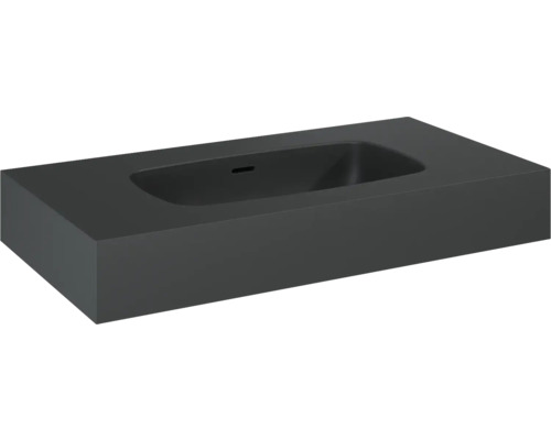 Jungborn DECEM Kompaktmarmor-Waschtisch 80.6x46 cm anthrazit matt Schwarzer Waschtisch für das Badezimmer