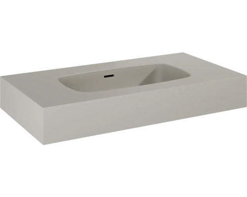 Lavabo en marbre compact Jungborn DECEM 80.6x46 cm fume mat