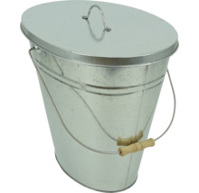 Metall Eimer mit Deckel und Holzgriff