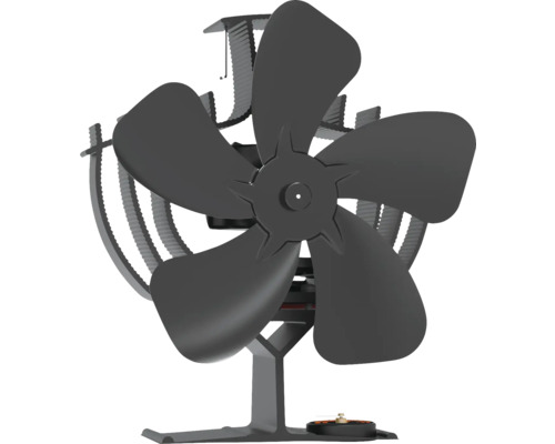 Kaminofenventilator Valo wärmebetrieben drehend 60 Grad schwarz Kaminventilator mit fünf Flügeln zur Wärmeverteilung