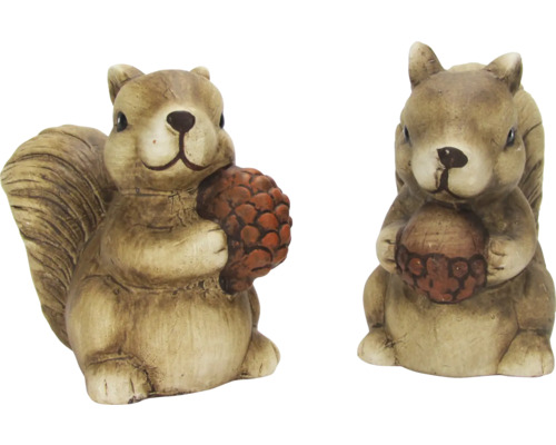 Keramikfigur Eichhörnchen H 7 cm assortiert