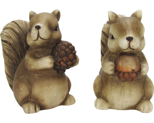 Keramikfigur Eichhörnchen H 10 cm assortiert