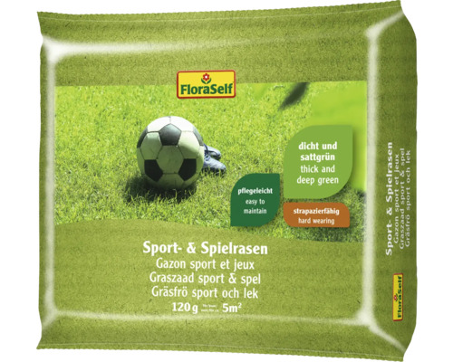 Gazon de sport & gazon de jeu FloraSelf semences de gazon 120 g pour 5 m²