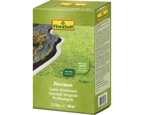Zierrasen FloraSelf Rasensamen 1,2 kg für 50 m² FloraSelf Zierrasenpackung, 1,2 kg für 50 Quadratmeter