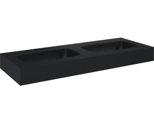 Lavabo double Jungborn DECEM 121x12x46 cm noir mat