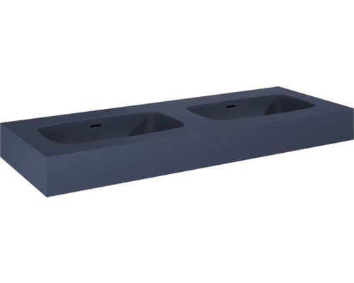 Lavabo double Jungborn DECEM 121x12x46 cm bleu mat