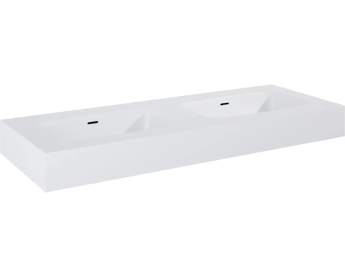 Lavabo double Jungborn DECEM 121x12x46 cm blanc mat