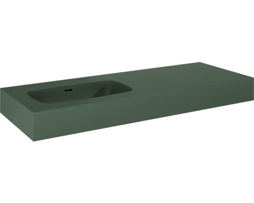 Lavabo Jungborn DECEM gauche 121x12x46 cm vert mat