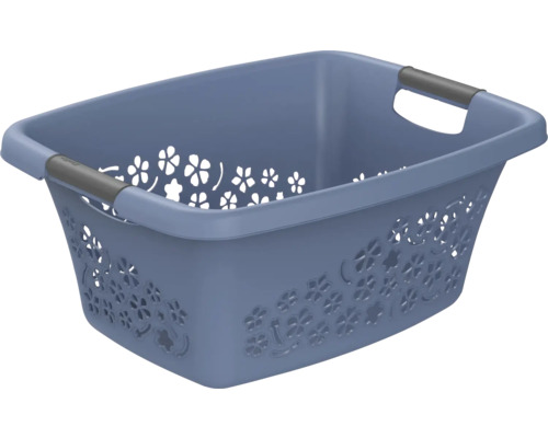 Corbeille à linge Rotho FLOWERS 25 litres Horizon blue