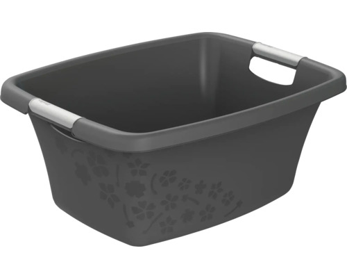 Corbeille à linge Rotho FLOWERS 25 litres anthracite