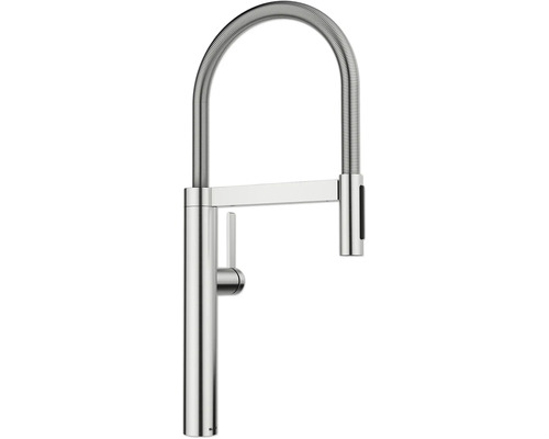 Robinetterie de cuisine haute pression Blanco CULINA-S II PVD acier 527463 Robinet de cuisine avec ressort spiralé