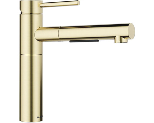Robinetterie de cuisine haute pression Blanco ALTA-S II PVD satin or 527554 Robinet de cuisine en métal avec douchette extractible