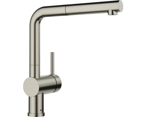 Robinetterie de cuisine haute pression Blanco LINUS-S PVD satin platine 527699 Robinet de cuisine en métal avec douchette extractible