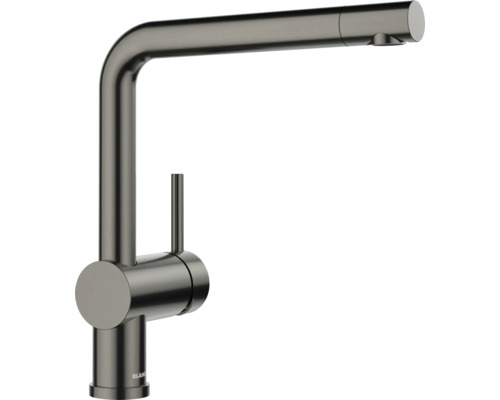 Robinetterie de cuisine haute pression Blanco LINUS PVD satin acier foncé 527732 Robinet de cuisine avec bec haut