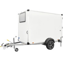 Weißer Kofferanhänger mit Fenster