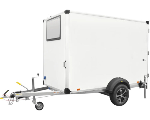 Weißer Kofferanhänger mit Fenster