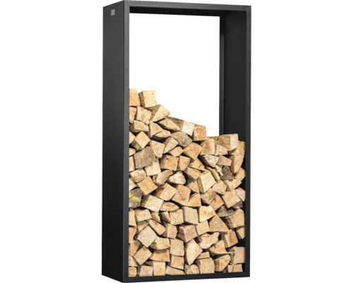 NOUVEL Abri pour bois de cheminée et aide à l'empilage 72x35x120 cm anthracite Étagère à bois de chauffage en métal avec bûches