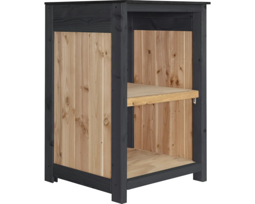 Armoire de jardin/Cuisine d'extérieur Konsta Type 603 sapin de Douglas desserte sans porte 60 x 58 x 92 cm naturel/anthracite