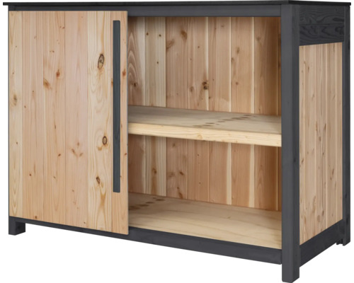 Armoire de jardin/Cuisine d'extérieur Konsta type 603 sapin de Douglas module d’angle porte à gauche 120x58x92 cm naturel