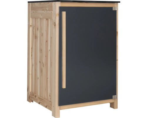 Armoire de jardin/Cuisine d'extérieur Konsta Type 603 sapin de Douglas desserte 60 x 58 x 92 cm HPL anthracite