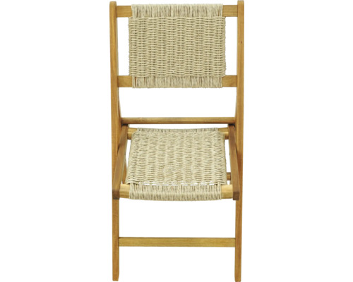 Holzstuhl mit geflochtener Sitzfläche und Rückenlehne