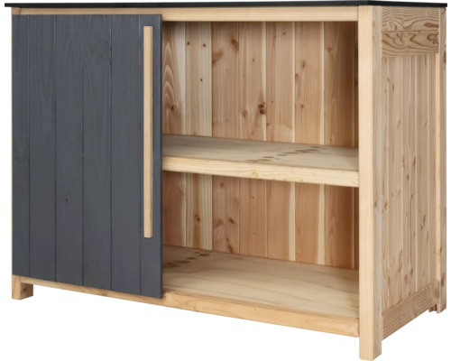 Konsta Gartenschrank/Outdoorküche Typ 603 Douglasie Eckmodul Tür links 120x58x92 cm anthrazit